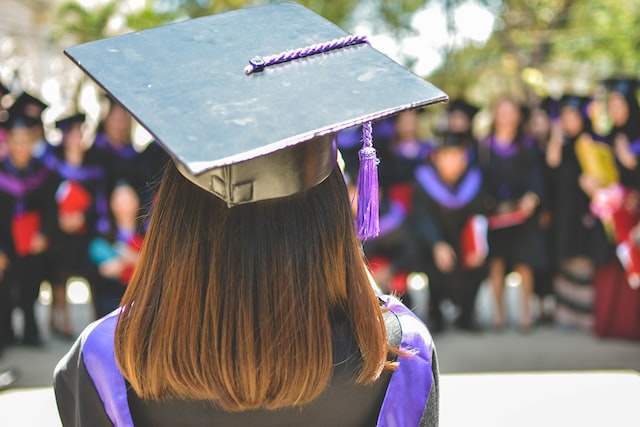 woman wearing academic cap
